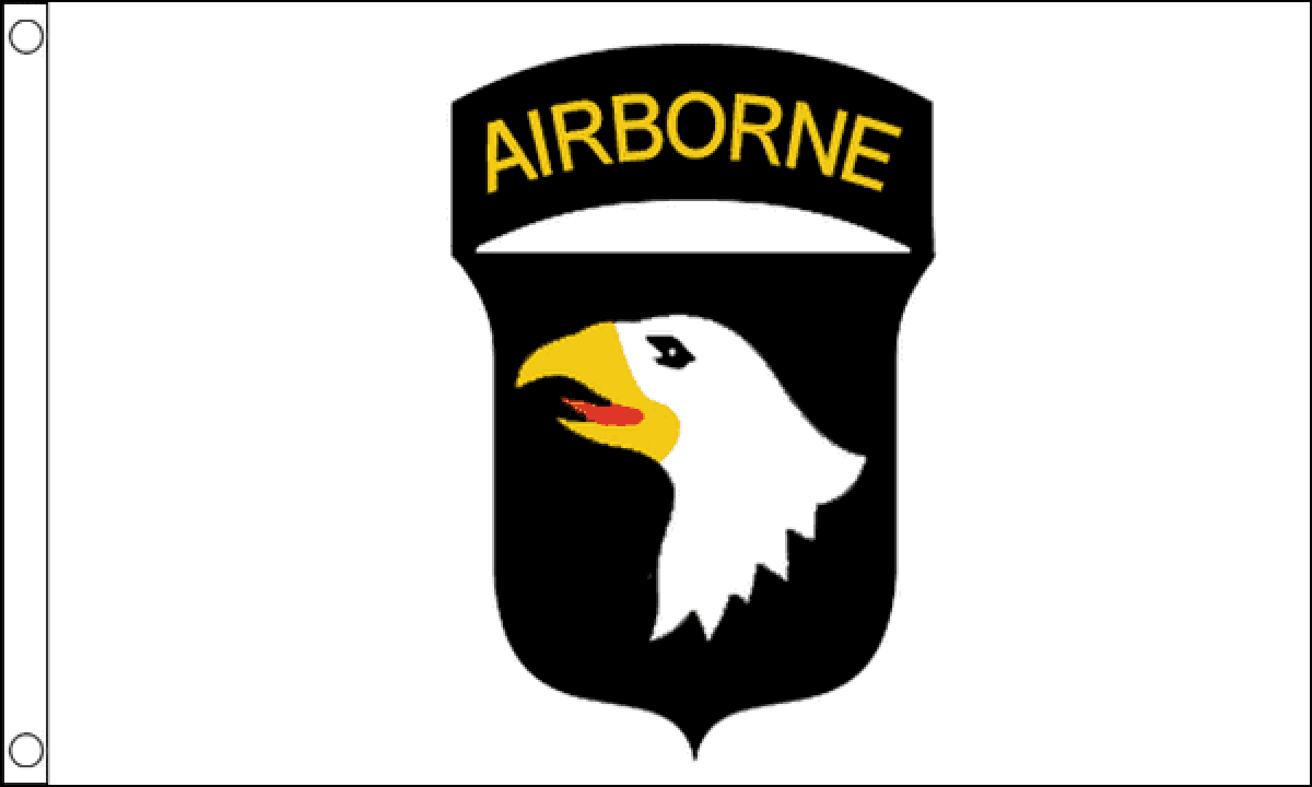 101st Airborne (white) Flag (Medium)