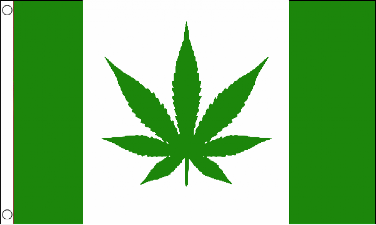 Canada with Marijuana (Green) Flag (Medium)