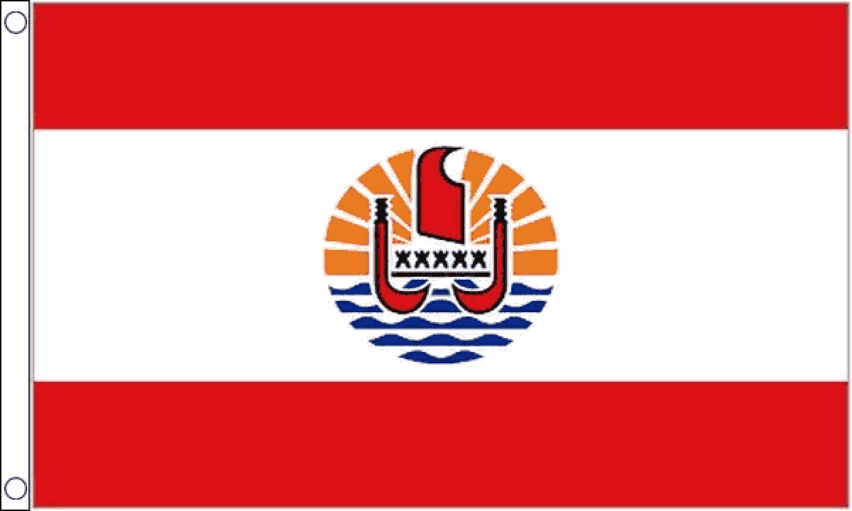 French Polynesia Traditional Sewn Flag