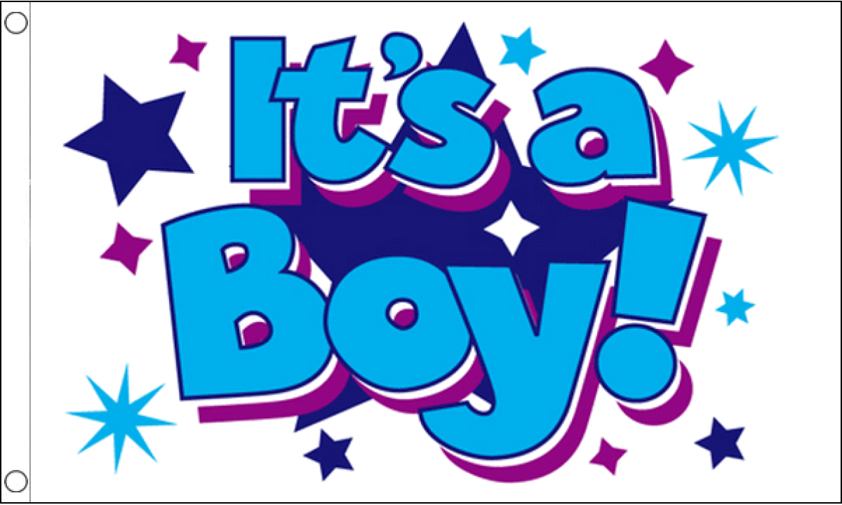 Its a Boy (Stars) Flag (Medium)