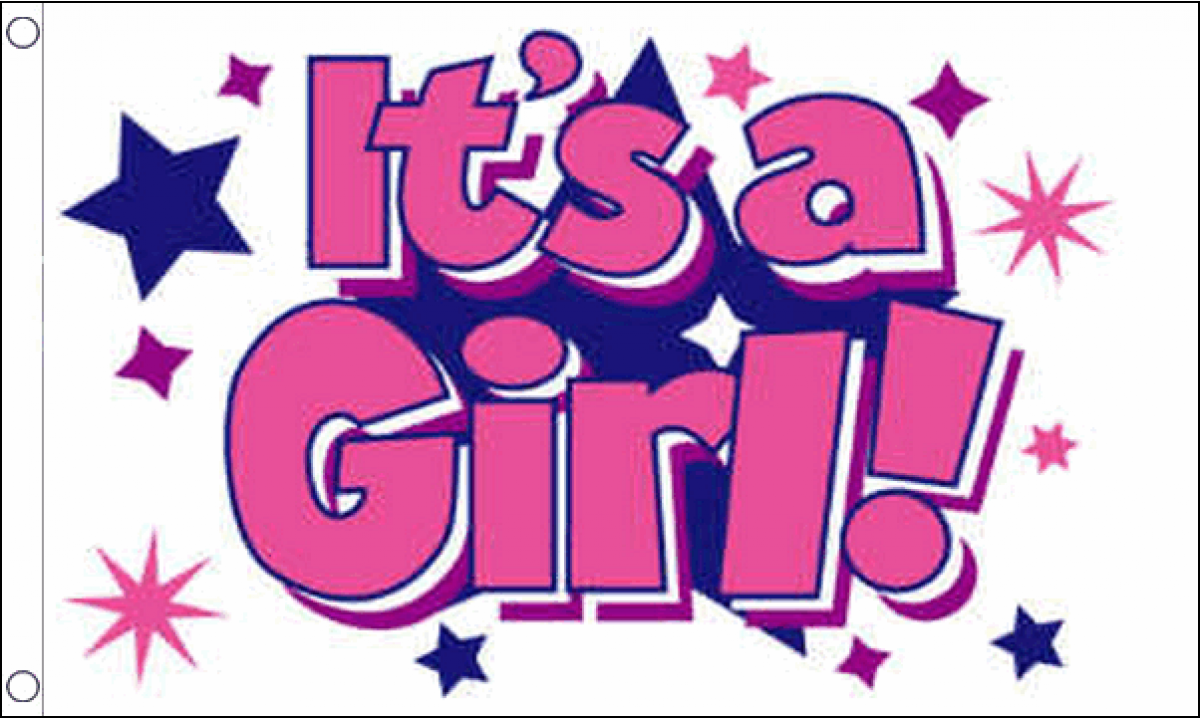 Its a Girl (Stars) Flag (Medium)