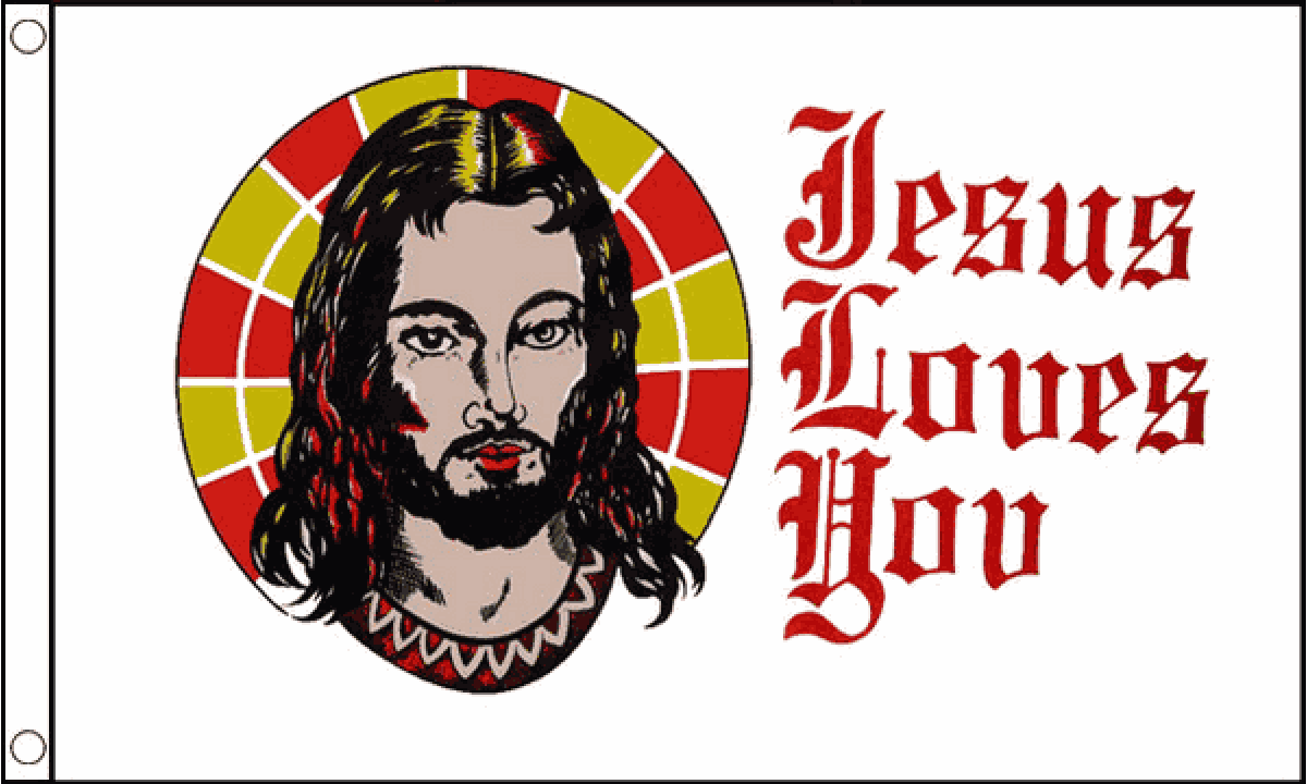 Jesus Loves You Flag (Medium)