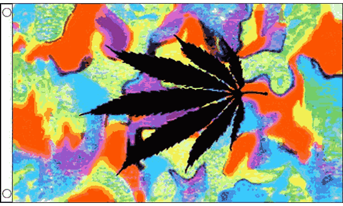 Marijuana Tie Dye Flag (Medium)