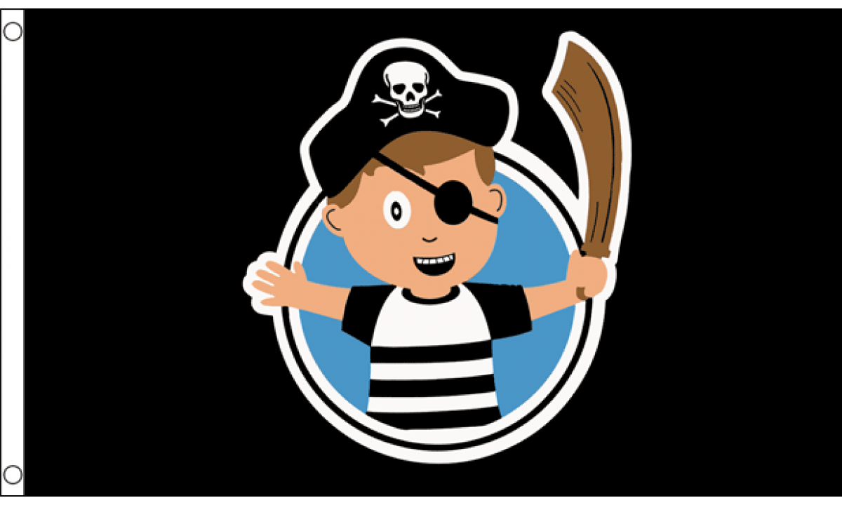 Pirate Child Boy Flag (Medium)