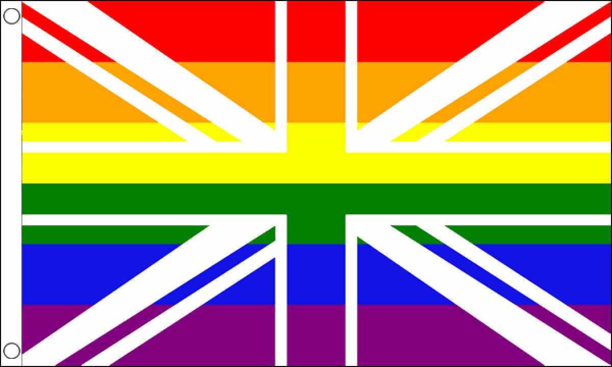 Rainbow Union Jack Flag (Medium)