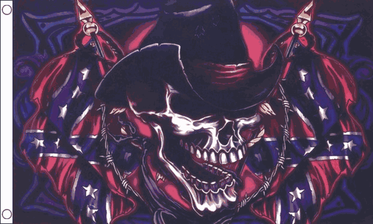 Skull Cowboy Flag (Medium)