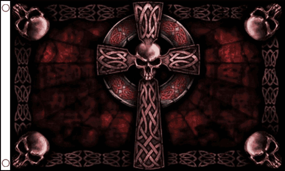 Skull with Cross Flag (Medium)