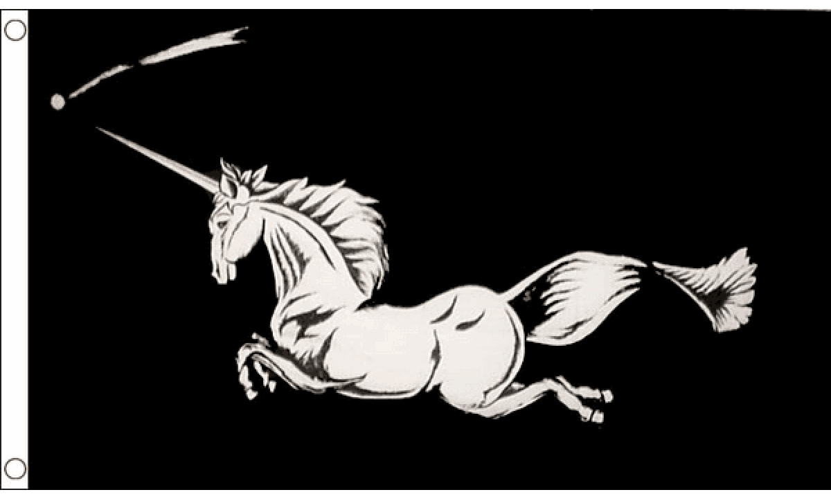 Unicorn (Black) Flag (Medium)