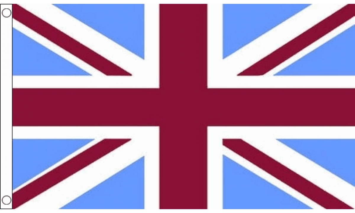 Union Jack Claret and Blue Flag (Medium)