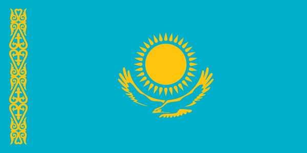 Kazakhstan Traditional Sewn Flag
