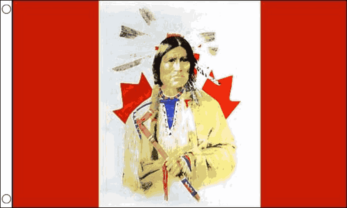 Canada with Native American Flag (Medium)