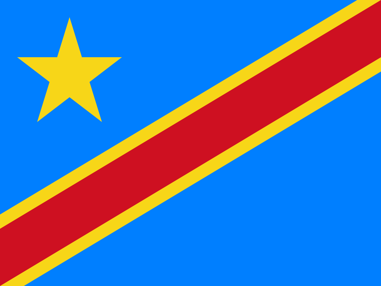 Democratic Republic of the Congo Traditional Sewn Flag