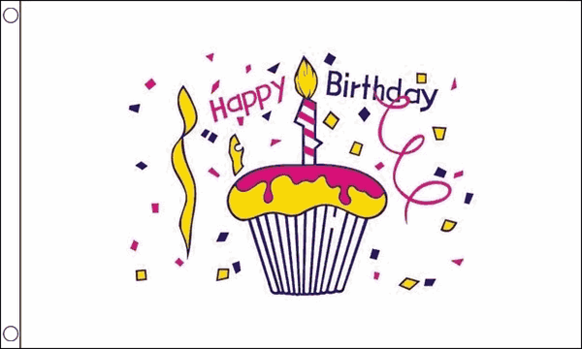 Happy Birthday Cake Flag (Medium)