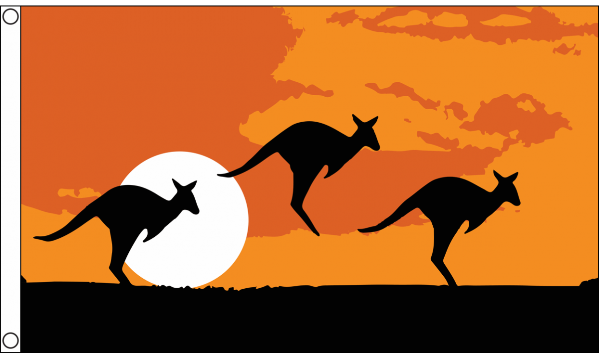 Kangaroo Silhouette Flag (Medium)