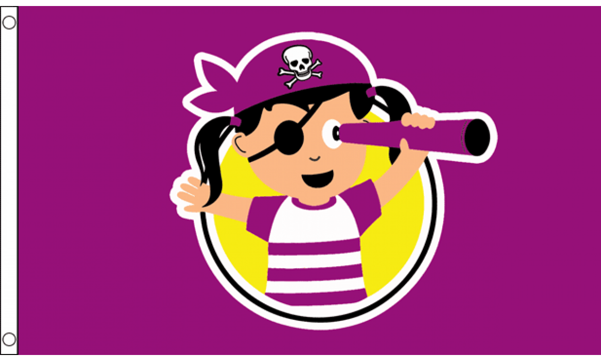 Pirate Child Girl Flag (Medium)