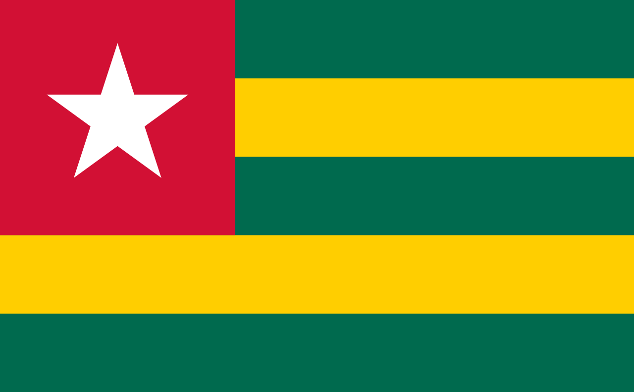 Togo Traditional Sewn Flag