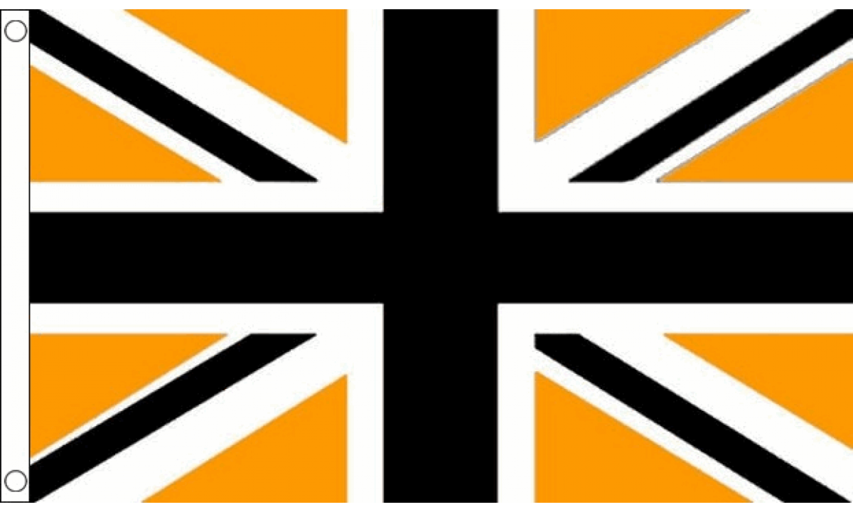 Union Jack Black and  Gold Flag  (Medium)
