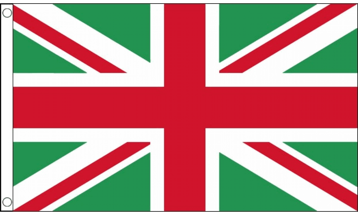 Union Jack Green and Red Flag (Medium)