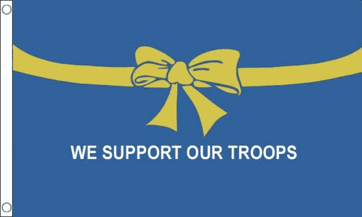 We Support Our Troops (blue) Flag (Small)