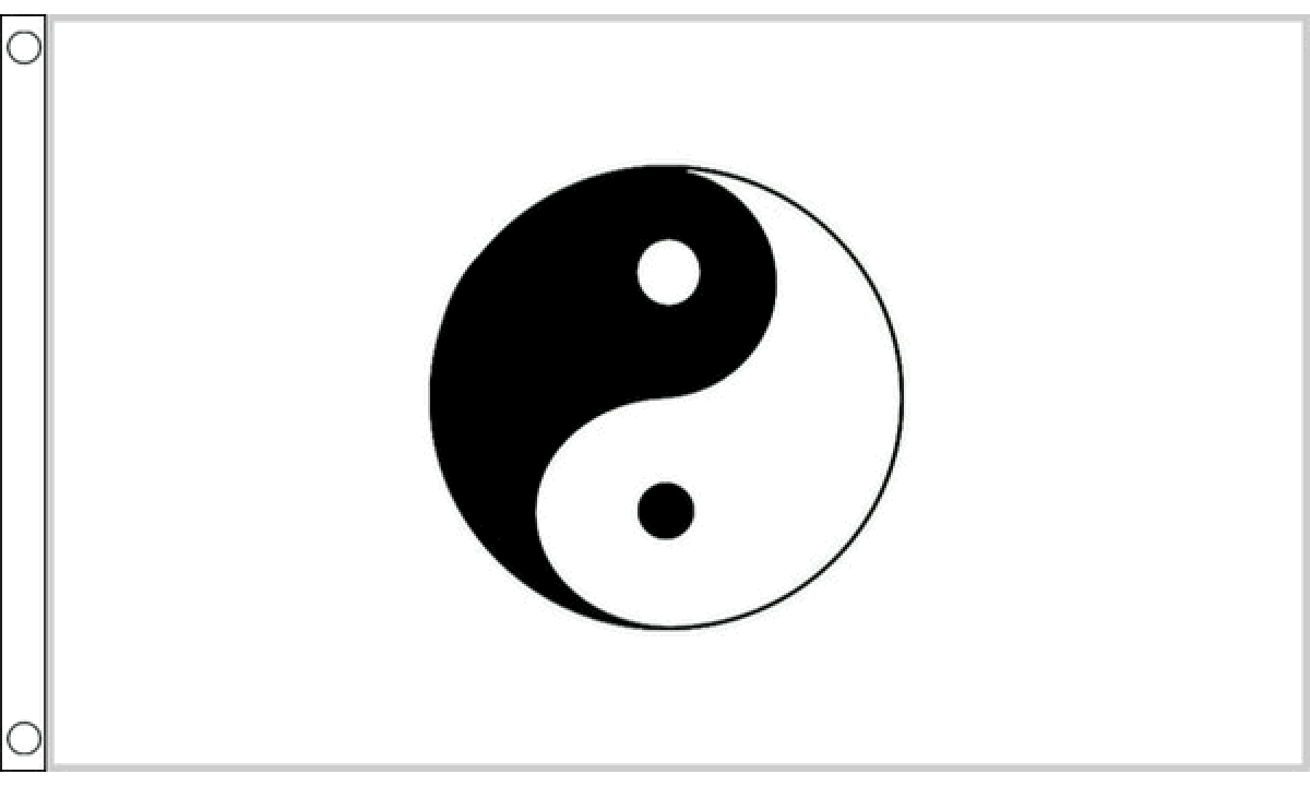 Yin Yang (White) Flag (Small)