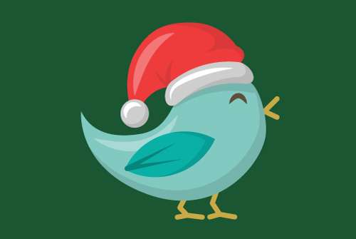 Christmas Bluebird Flag