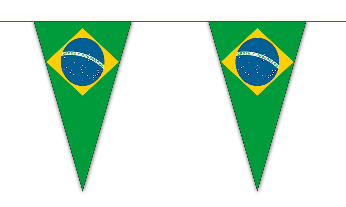 Polyester 3m 6m 9m Metre Length 10 20 30 Flags Brazil Flag Bunting
