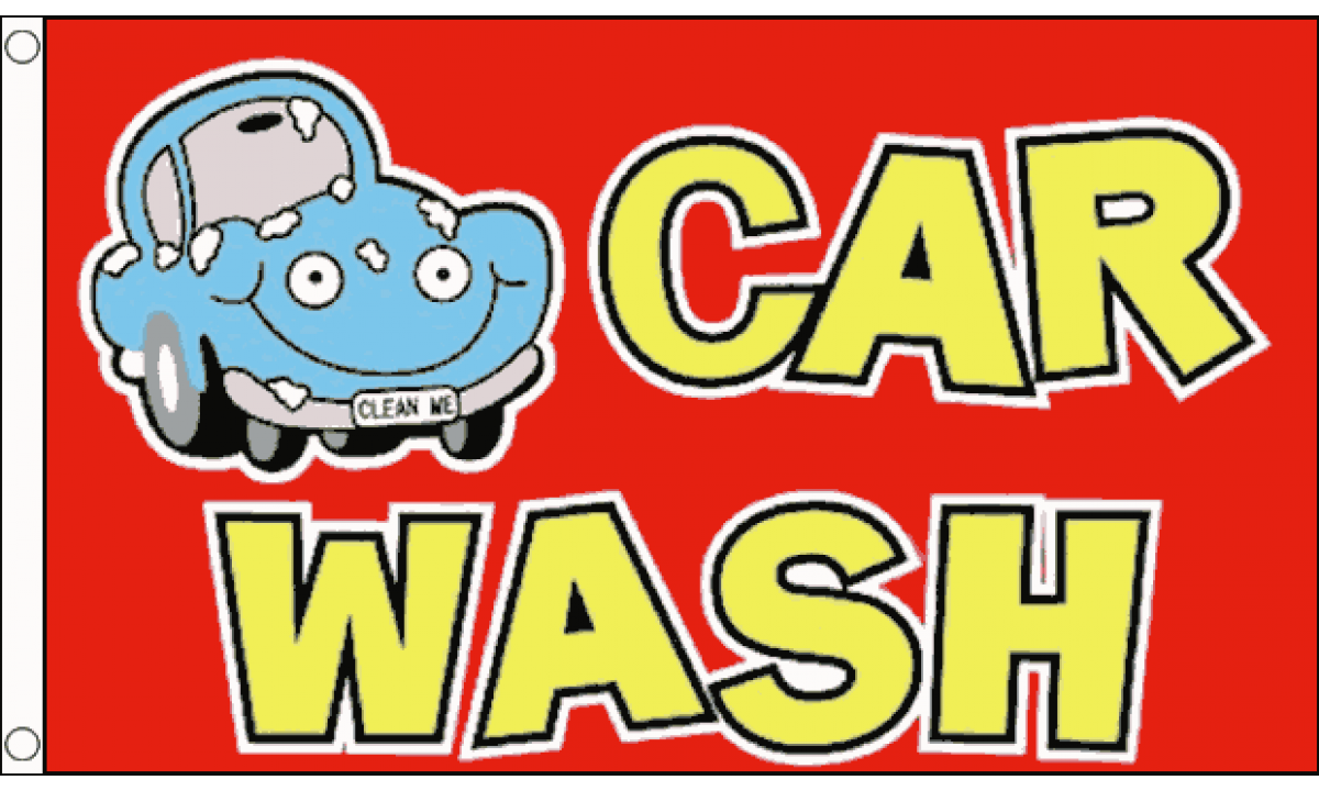 Car Wash Cartoon Flag (Medium) - MrFlag