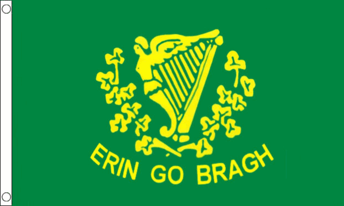 IRELAND IRISH ERIN GO BRAGH EMBROIDERED WORLD FLAG PATCH 3.5 x 2.5 INCHES