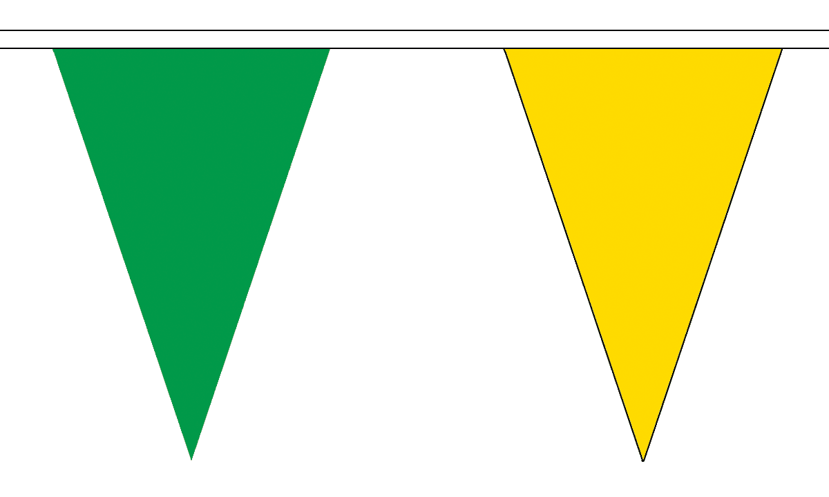 12 Flags Triangular Royal Blue & Yellow 5M Triangle Flag Bunting 