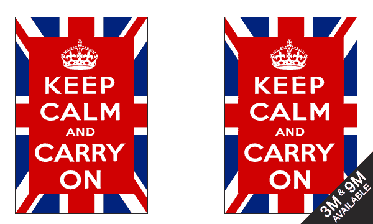 Keep Calm And Carry On Uk Bunting Standard Mrflag