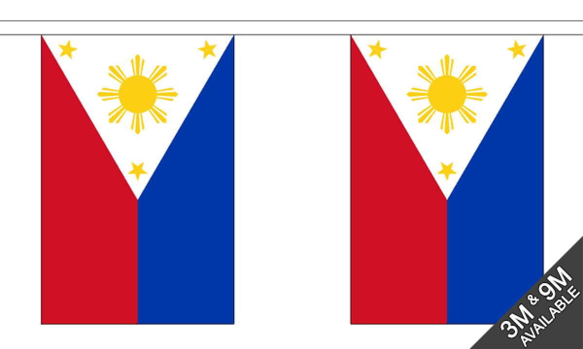 Philippines Triangle Bunting 12 flags on this 5 meter Long Bunting 