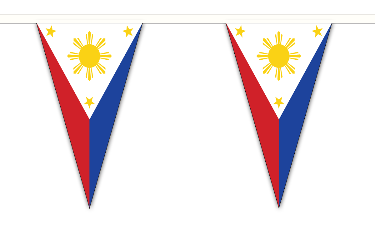 Philippines Triangle Bunting 27 flags on this 10 meter Long Bunting 