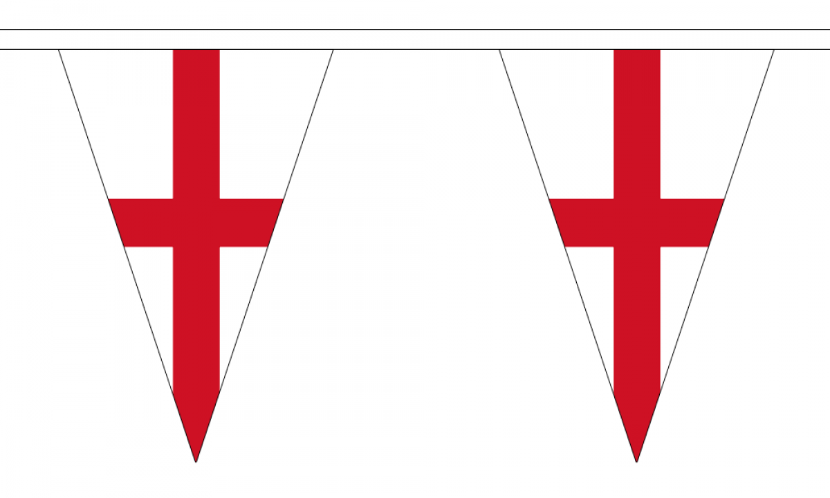 England Large Polyester Bunting 60ft ST GEORGE 18mtrs 