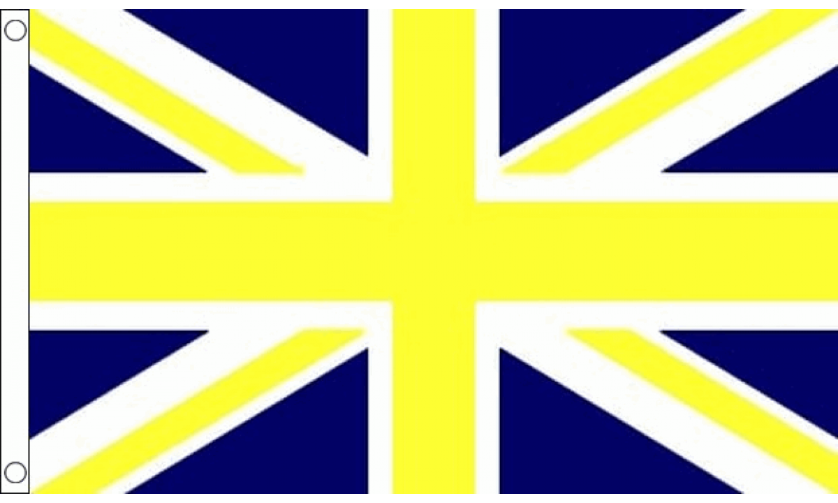 Union Jack Blue And Yellow Flag Medium Union Jack Blue Yellow