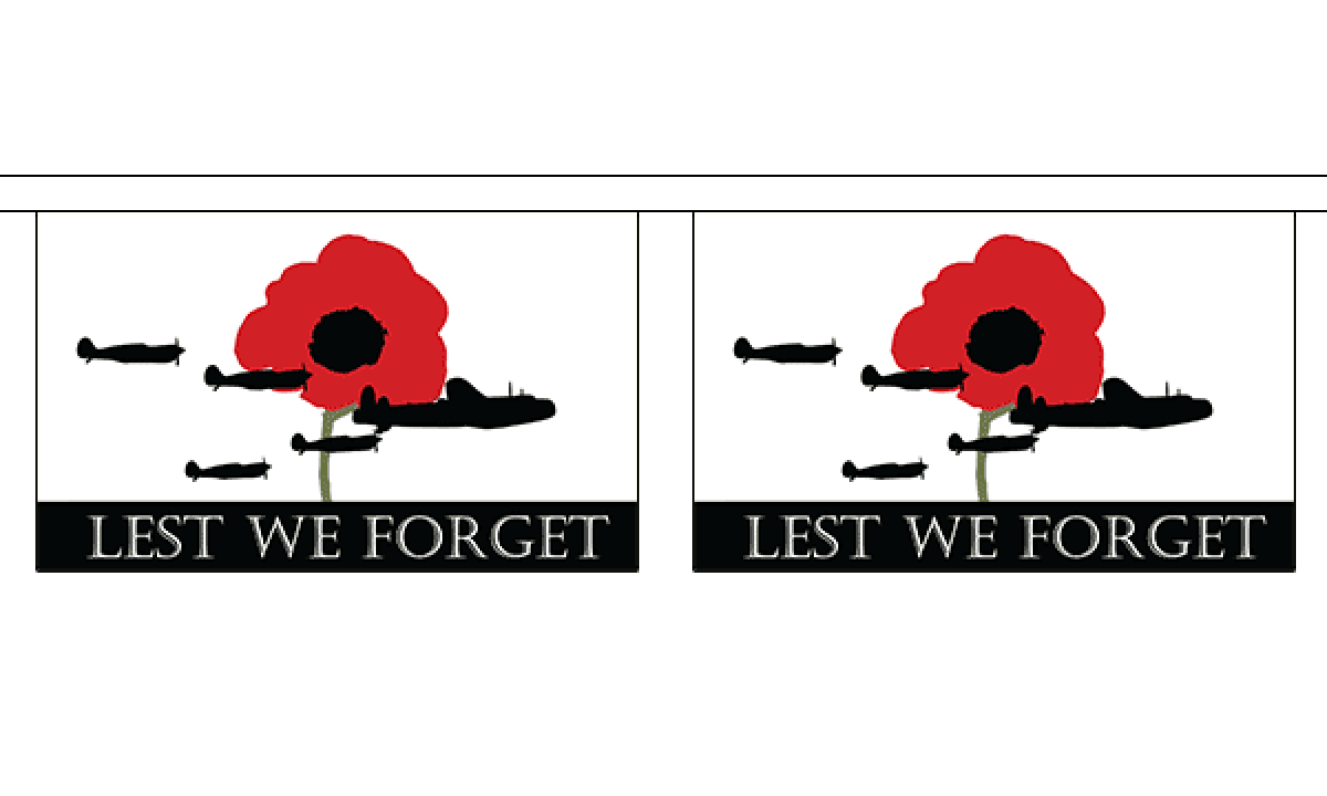 lest we forget raf horizontal bunting small horezontal