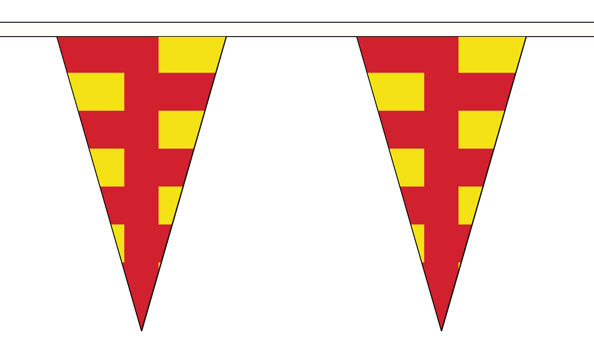 Yorkshire 5M Triangle Flag Bunting 12 Flags Triangular 