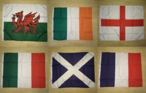 5m with 12 Flags Six Nations Rugby Union Polyester Bunting