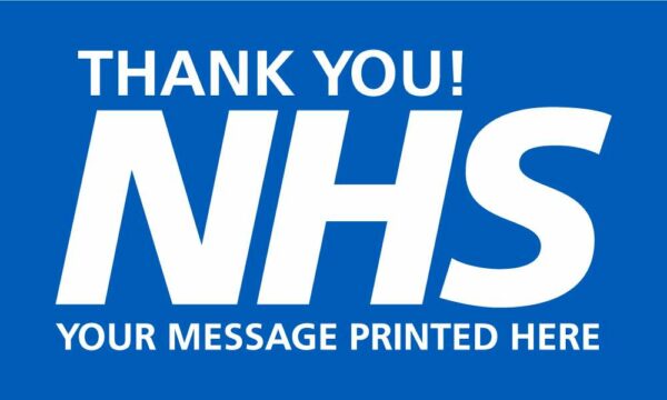 Thank you NHS Outdoor Quality Flag WITH MESSAGE
