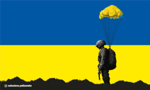 Ukraine paratrooper flag by Yelizaveta Soloviova