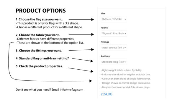 mrflag 3:2 ration single layer flag product options