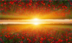 poppy sunset coffin drape mrflag