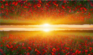 poppy sunset coffin drape mrflag